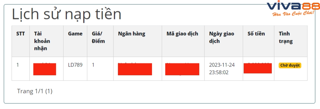 lịch sử nạp tiền ld789